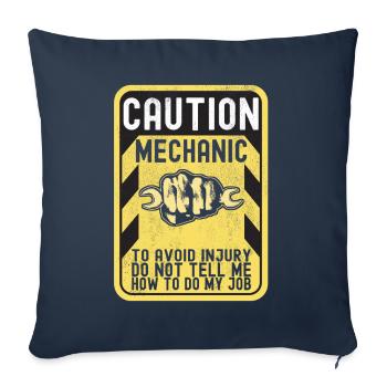Mécanicien automobile Technicien en mécatronique - Housse de coussin décorative 45 x 45 cm - bleu marine - Devant