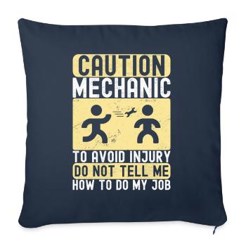 Mécanicien automobile Technicien en mécatronique - Housse de coussin décorative 45 x 45 cm - bleu marine - Devant
