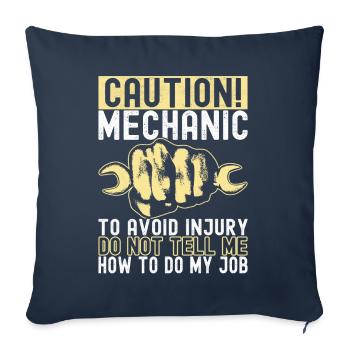 Mécanicien automobile Technicien en mécatronique - Housse de coussin décorative 45 x 45 cm - bleu marine - Devant