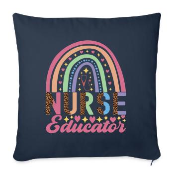 Infirmière soignante - Housse de coussin décorative 45 x 45 cm - bleu marine - Devant