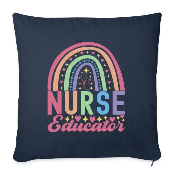 Infirmière soignante - Housse de coussin décorative 45 x 45 cm - bleu marine - Devant