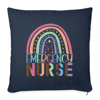 Infirmière soignante - Housse de coussin décorative 45 x 45 cm - bleu marine - Devant