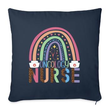 Infirmière soignante - Housse de coussin décorative 45 x 45 cm - bleu marine - Devant
