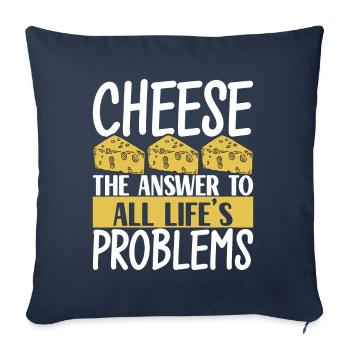 Amateurs de fromage Gouda - Housse de coussin décorative 45 x 45 cm - bleu marine - Devant