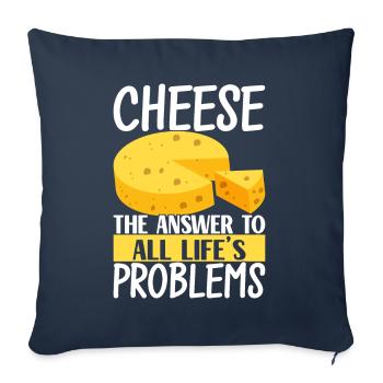 Amateurs de fromage Gouda - Housse de coussin décorative 45 x 45 cm - bleu marine - Devant