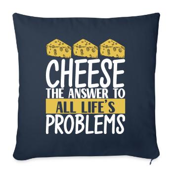 Amateurs de fromage Gouda - Housse de coussin décorative 45 x 45 cm - bleu marine - Devant