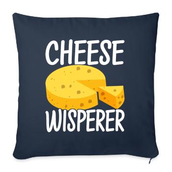 Amateurs de fromage Gouda - Housse de coussin décorative 45 x 45 cm - bleu marine - Devant