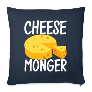 Amateurs de fromage Gouda - Housse de coussin décorative 45 x 45 cm - bleu marine - Devant