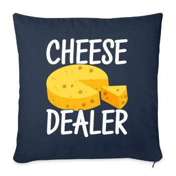 Amateurs de fromage Gouda - Housse de coussin décorative 45 x 45 cm - bleu marine - Devant