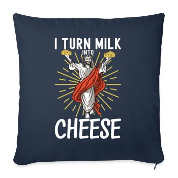 Amateurs de fromage Gouda - Housse de coussin décorative 45 x 45 cm - bleu marine - Devant