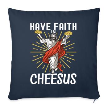 Amateurs de fromage Gouda - Housse de coussin décorative 45 x 45 cm - bleu marine - Devant