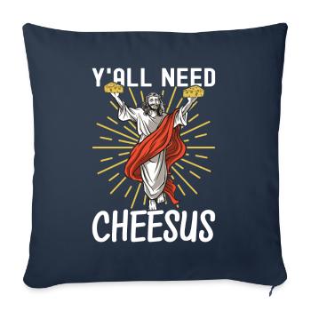 Amateurs de fromage Gouda - Housse de coussin décorative 45 x 45 cm - bleu marine - Devant