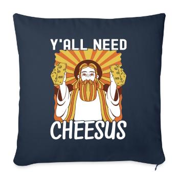 Amateurs de fromage Gouda - Housse de coussin décorative 45 x 45 cm - bleu marine - Devant