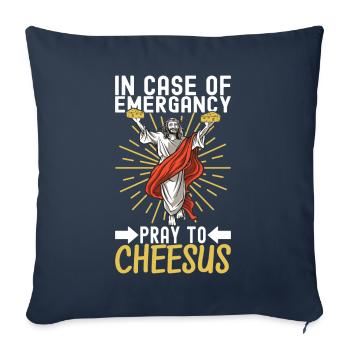 Amateurs de fromage Gouda - Housse de coussin décorative 45 x 45 cm - bleu marine - Devant