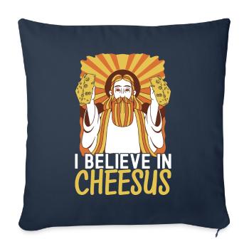 Amateurs de fromage Gouda - Housse de coussin décorative 45 x 45 cm - bleu marine - Devant