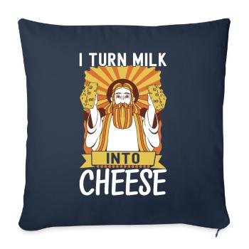Amateurs de fromage Gouda - Housse de coussin décorative 45 x 45 cm - bleu marine - Devant
