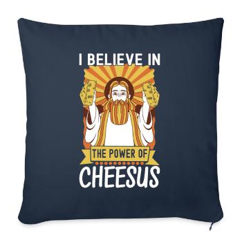 Amateurs de fromage Gouda - Housse de coussin décorative 45 x 45 cm - bleu marine - Devant