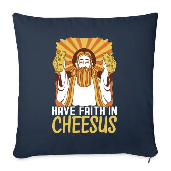 Amateurs de fromage Gouda - Housse de coussin décorative 45 x 45 cm - bleu marine - Devant