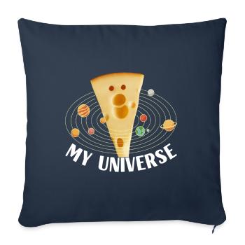 Amateurs de fromage Gouda - Housse de coussin décorative 45 x 45 cm - bleu marine - Devant
