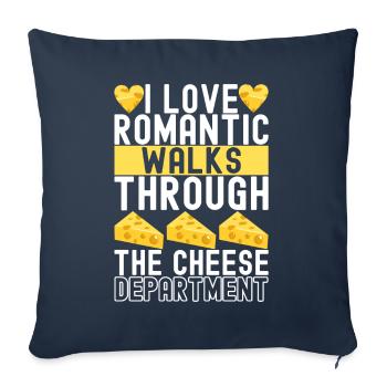 Amateurs de fromage Gouda - Housse de coussin décorative 45 x 45 cm - bleu marine - Devant