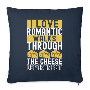 Amateurs de fromage Gouda - Housse de coussin décorative 45 x 45 cm - bleu marine - Devant