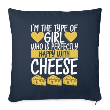 Cheese lovers Gouda cheese - Sofa pillowcase 17,3'' x 17,3'' (45 x 45 cm) - navy - Front