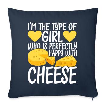 Cheese lovers Gouda cheese - Sofa pillowcase 17,3'' x 17,3'' (45 x 45 cm) - navy - Front