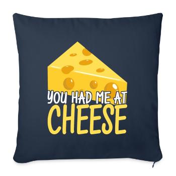 Cheese lovers Gouda cheese - Sofa pillowcase 17,3'' x 17,3'' (45 x 45 cm) - navy - Front
