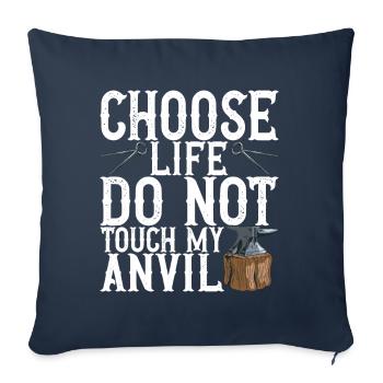 Enclume de forge forgeuse - Housse de coussin décorative 45 x 45 cm - bleu marine - Devant