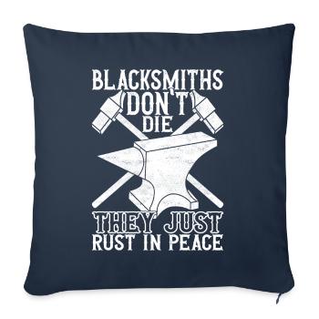 Enclume de forge forgeuse - Housse de coussin décorative 45 x 45 cm - bleu marine - Devant