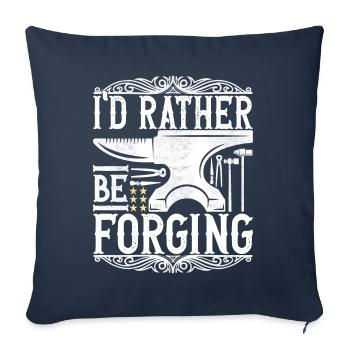 Enclume de forge forgeuse - Housse de coussin décorative 45 x 45 cm - bleu marine - Devant