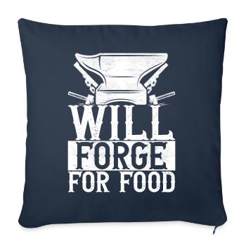 Enclume de forge forgeuse - Housse de coussin décorative 45 x 45 cm - bleu marine - Devant