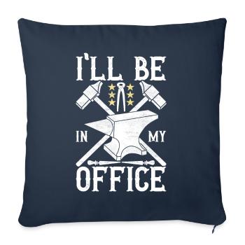 Enclume de forge forgeuse - Housse de coussin décorative 45 x 45 cm - bleu marine - Devant