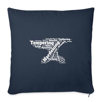 Enclume de forge forgeuse - Housse de coussin décorative 45 x 45 cm - bleu marine - Devant