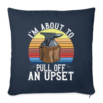 Enclume de forge forgeuse - Housse de coussin décorative 45 x 45 cm - bleu marine - Devant