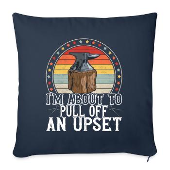 Enclume de forge forgeuse - Housse de coussin décorative 45 x 45 cm - bleu marine - Devant
