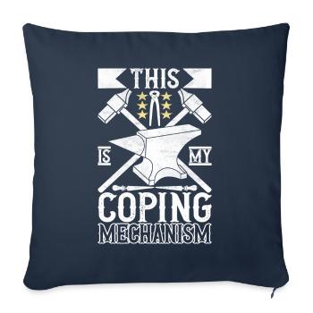 Enclume de forge forgeuse - Housse de coussin décorative 45 x 45 cm - bleu marine - Devant