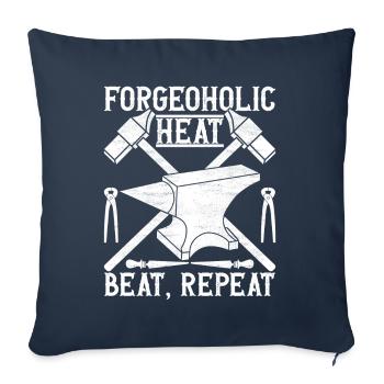 Enclume de forge forgeuse - Housse de coussin décorative 45 x 45 cm - bleu marine - Devant