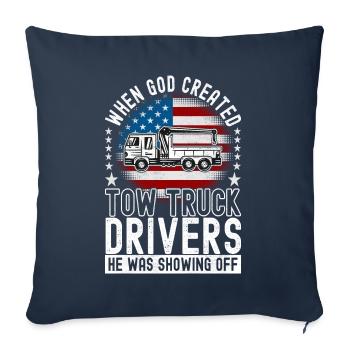 Tow truck towing service - Sofa pillowcase 17,3'' x 17,3'' (45 x 45 cm) - navy - Front