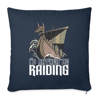 Mythologie nordique des Vikings - Housse de coussin décorative 45 x 45 cm - bleu marine - Devant