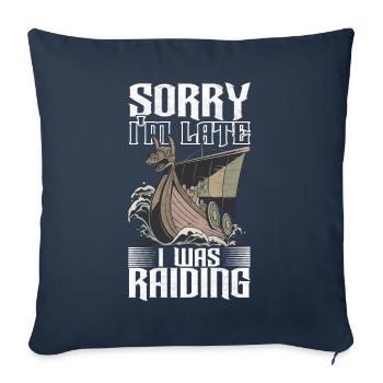 Mythologie nordique des Vikings - Housse de coussin décorative 45 x 45 cm - bleu marine - Devant