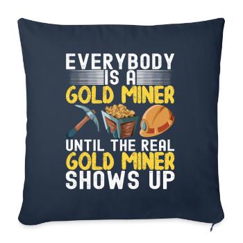 Chercheurs d’or Extraction d’or - Housse de coussin décorative 45 x 45 cm - bleu marine - Devant