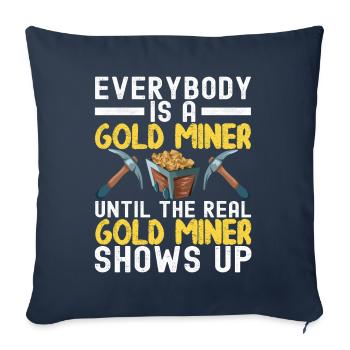 Chercheurs d’or Extraction d’or - Housse de coussin décorative 45 x 45 cm - bleu marine - Devant