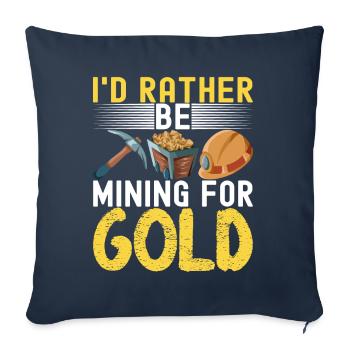 Chercheurs d’or Extraction d’or - Housse de coussin décorative 45 x 45 cm - bleu marine - Devant