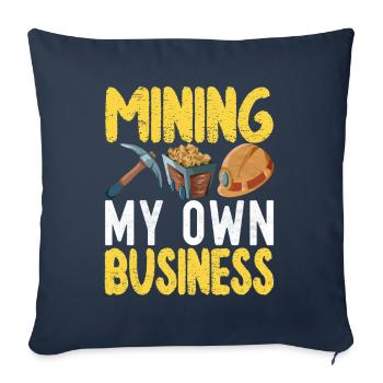 Chercheurs d’or Extraction d’or - Housse de coussin décorative 45 x 45 cm - bleu marine - Devant