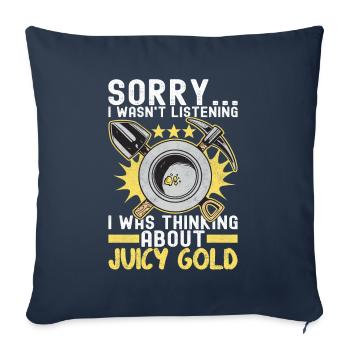 Chercheurs d’or Extraction d’or - Housse de coussin décorative 45 x 45 cm - bleu marine - Devant