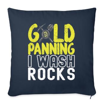 Chercheurs d’or Extraction d’or - Housse de coussin décorative 45 x 45 cm - bleu marine - Devant