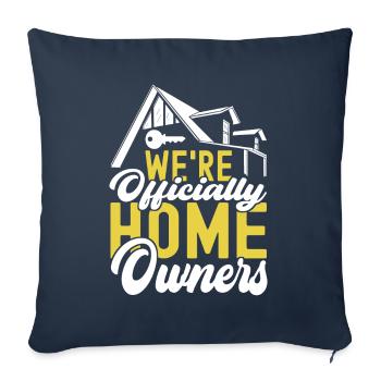 Achat d’une maison pour les propriétaires - Housse de coussin décorative 45 x 45 cm - bleu marine - Devant
