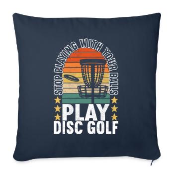 Disc Golf Disc Golfer - Sofa pillowcase 17,3'' x 17,3'' (45 x 45 cm) - navy - Front