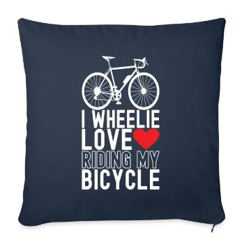Bicycle cyclists - Sofa pillowcase 17,3'' x 17,3'' (45 x 45 cm) - navy - Front
